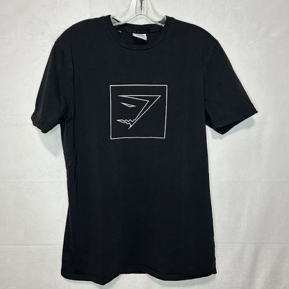 Gymshark Black Logo Print T-Shirt Gym Athleisure Training Stretch Sz M